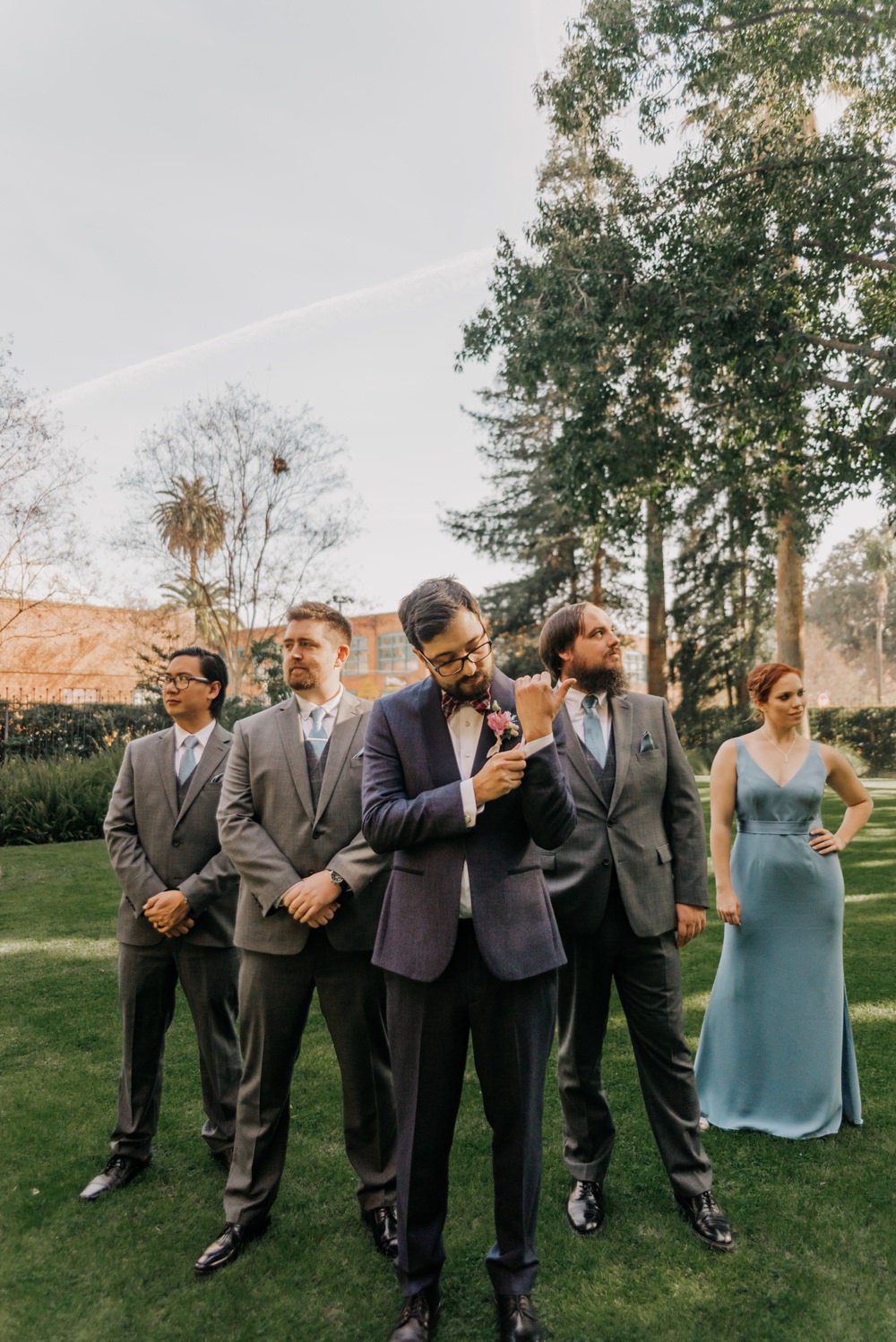 Groom Groomsmen Suit Grey Bow Tie California Wedding Wanderlust Creatives