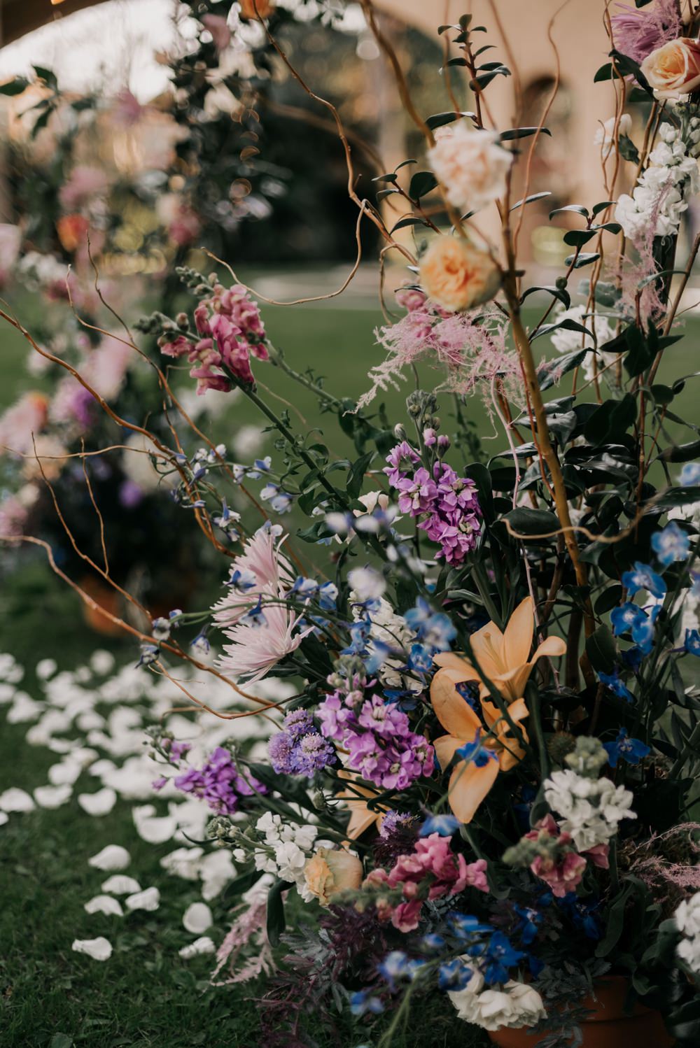 Ceremony Flowers Aisle Pink Blue Orange Wild California Wedding Wanderlust Creatives