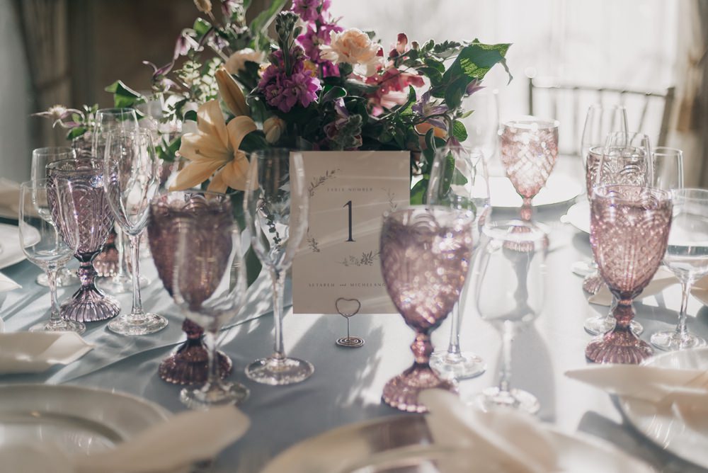 Table Decor Blue Cloths Flowers Fairy Lights California Wedding Wanderlust Creatives