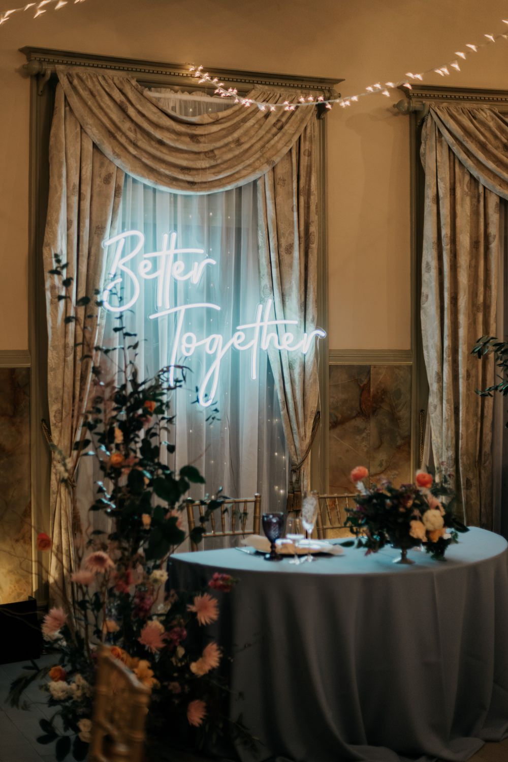 Neon Sign Backdrop Top Table California Wedding Wanderlust Creatives