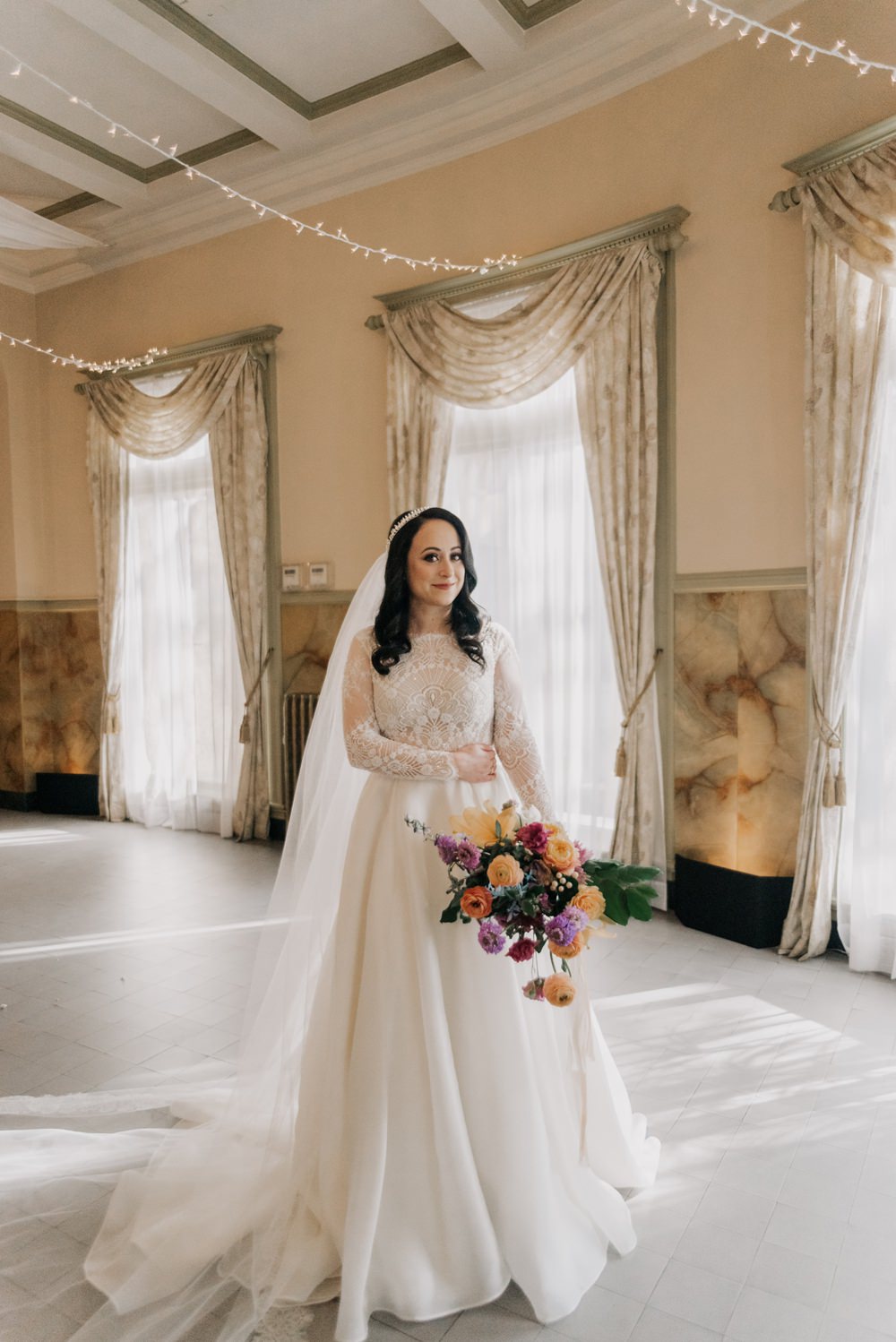 Dress Gown Bride Bridal Long Sleeves Pockets Veil California Wedding Wanderlust Creatives