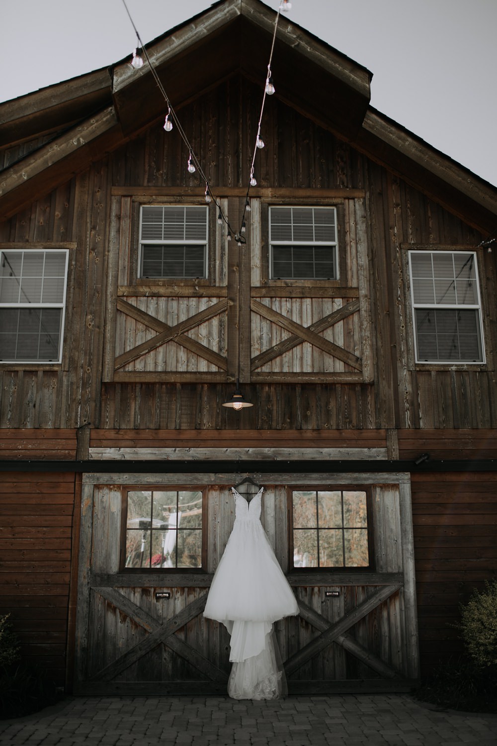 Dress Gown Bride Bridal A Line Essense of Australia Straps Low Back Cedar Creek Ranch Wedding Dani Nicole Photography