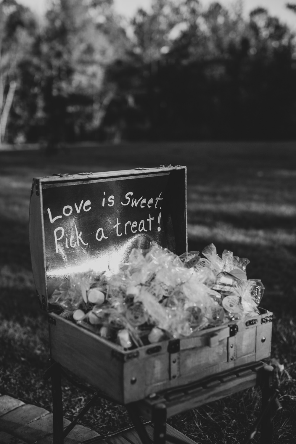Favours Suitcase Sweets Cedar Creek Ranch Wedding Dani Nicole Photography
