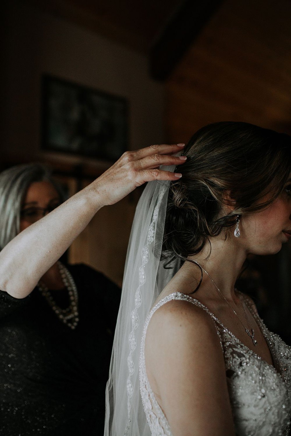 Bride Bridal Veil Hair Style Up Do Cedar Creek Ranch Wedding Dani Nicole Photography