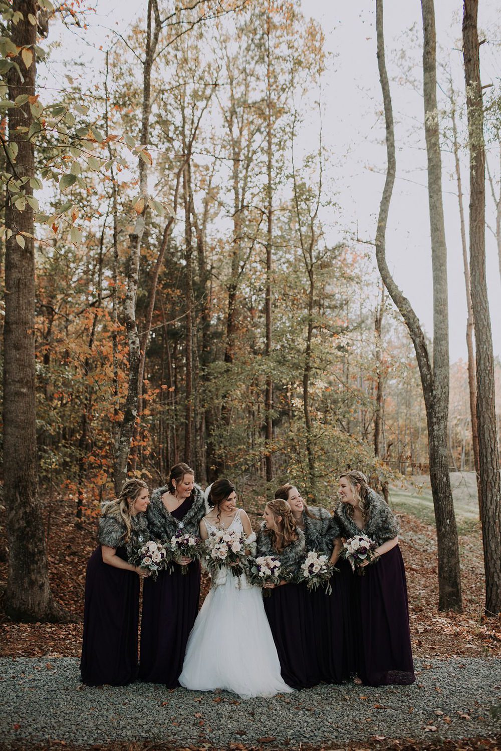 Bridesmaids Bridesmaid Dress Dresses Black Fur Shrug Cedar Creek Ranch Wedding Dani Nicole Photography