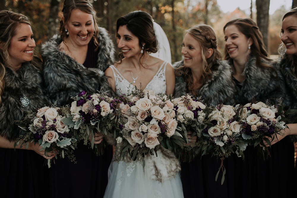 Bridesmaids Bridesmaid Dress Dresses Black Fur Shrug Cedar Creek Ranch Wedding Dani Nicole Photography