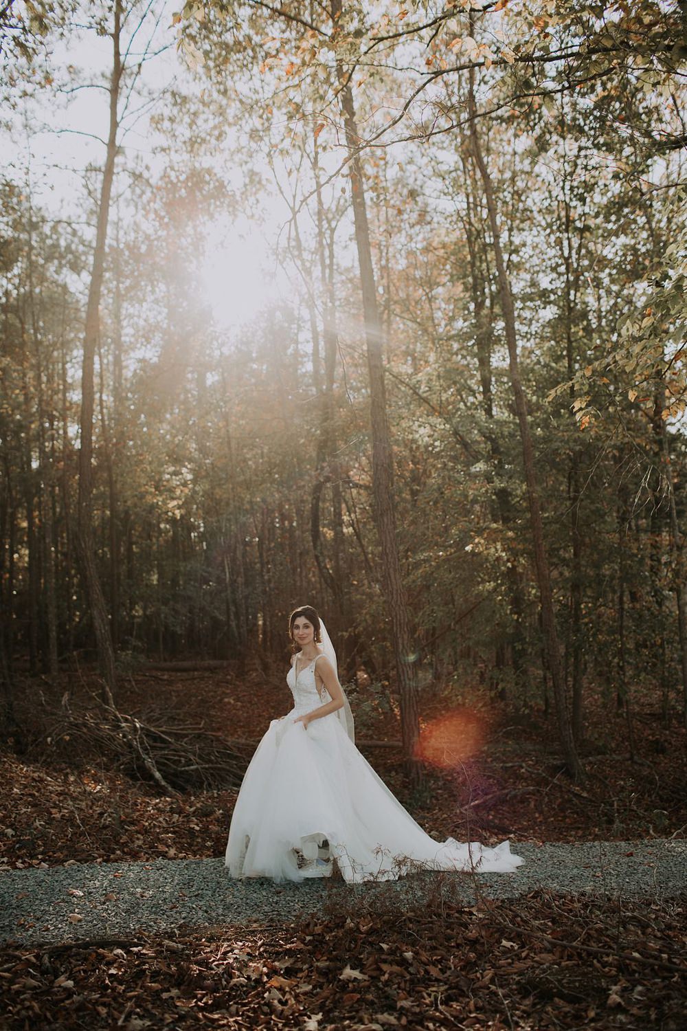 Dress Gown Bride Bridal A Line Essense of Australia Straps Low Back Cedar Creek Ranch Wedding Dani Nicole Photography