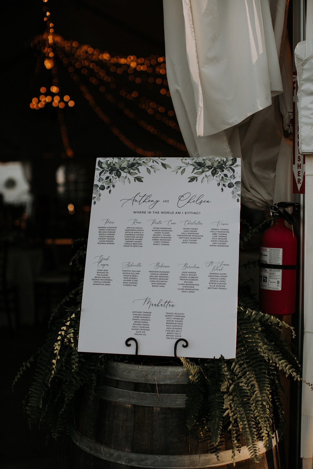 Table Plan Seating Chart Botanical Cedar Creek Ranch Wedding Dani Nicole Photography
