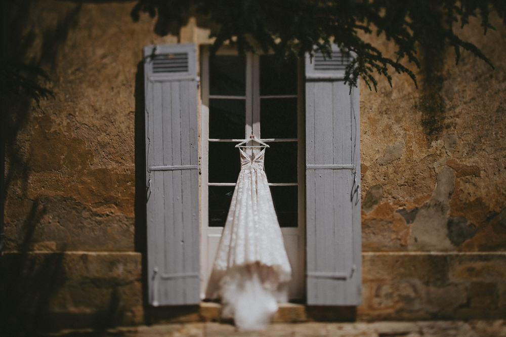 Fleur de Lis Blush by Hayley Paige Dress Gown Bride Bridal Lace Straps Chateau Lagorce Wedding Flawless Photography