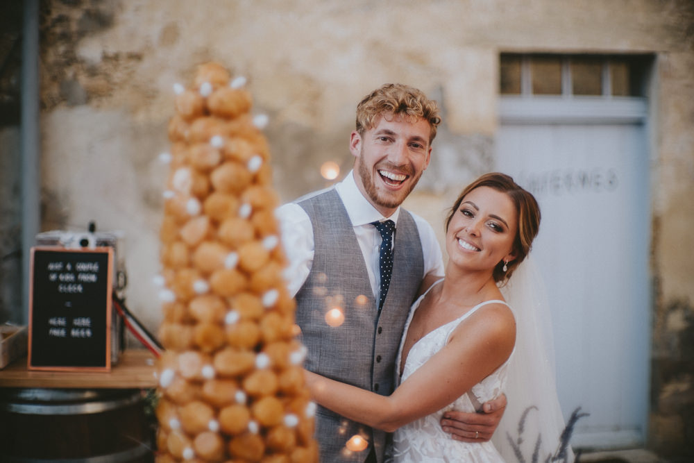 Croquembouche Profiterole Tower Cake Chateau Lagorce Wedding Flawless Photography