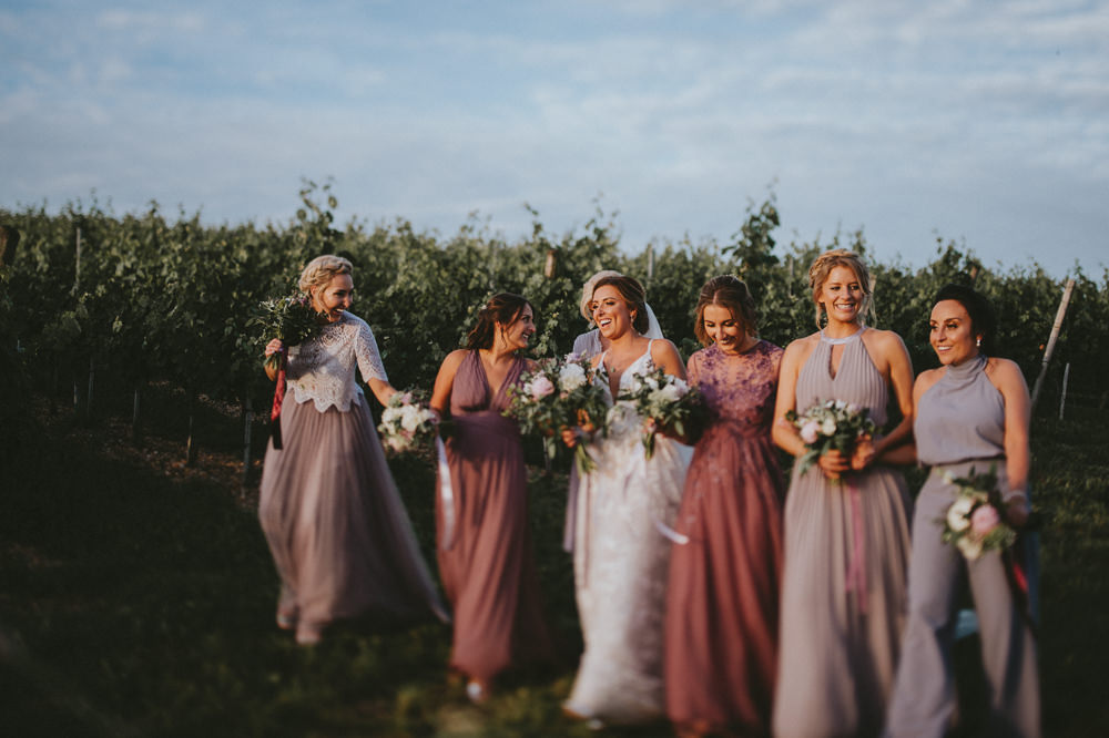 Bridesmaid Bridesmaids Dress Dresses Pink Lilac Mismatched Chateau Lagorce Wedding Flawless Photography