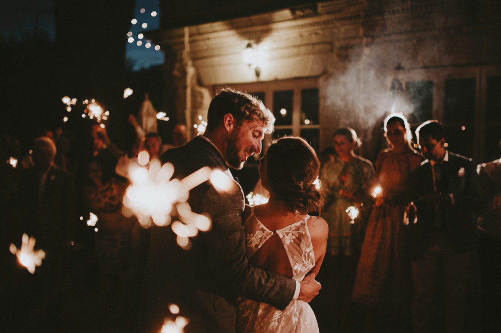 Sparklers Sparkler First Dance Chateau Lagorce Wedding Flawless Photography