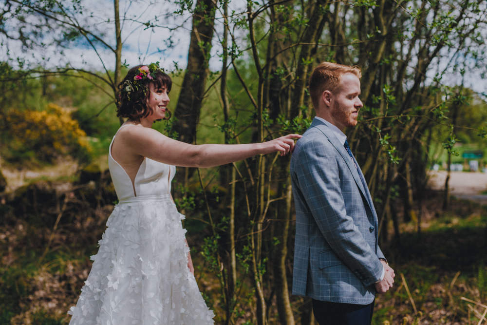 First Look Comrie Croft Wedding John Elphinstone Stirling