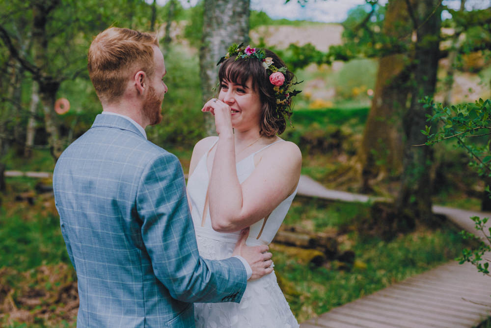 First Look Comrie Croft Wedding John Elphinstone Stirling