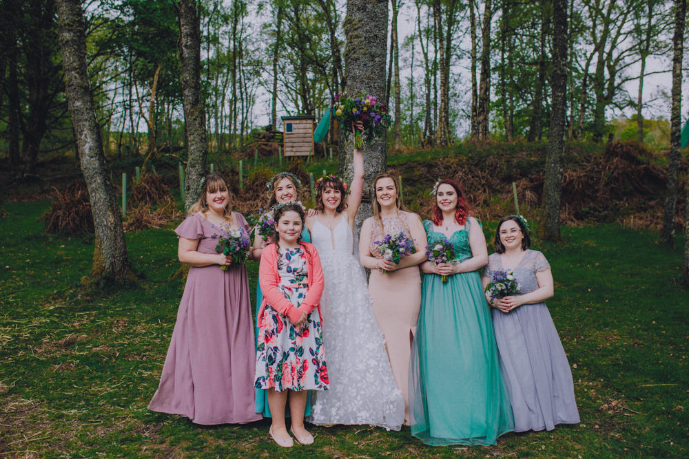 Mismatched Bridesmaids Bridesmaid Dress Dresses Comrie Croft Wedding John Elphinstone Stirling