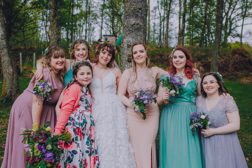 Mismatched Bridesmaids Bridesmaid Dress Dresses Comrie Croft Wedding John Elphinstone Stirling