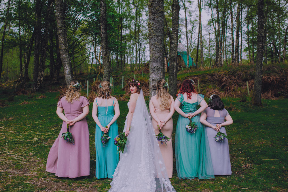 Mismatched Bridesmaids Bridesmaid Dress Dresses Comrie Croft Wedding John Elphinstone Stirling
