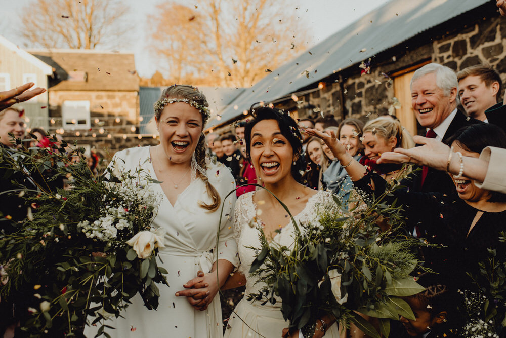 Confetti Throw Comrie Croft Wedding Neil Thomas Douglas