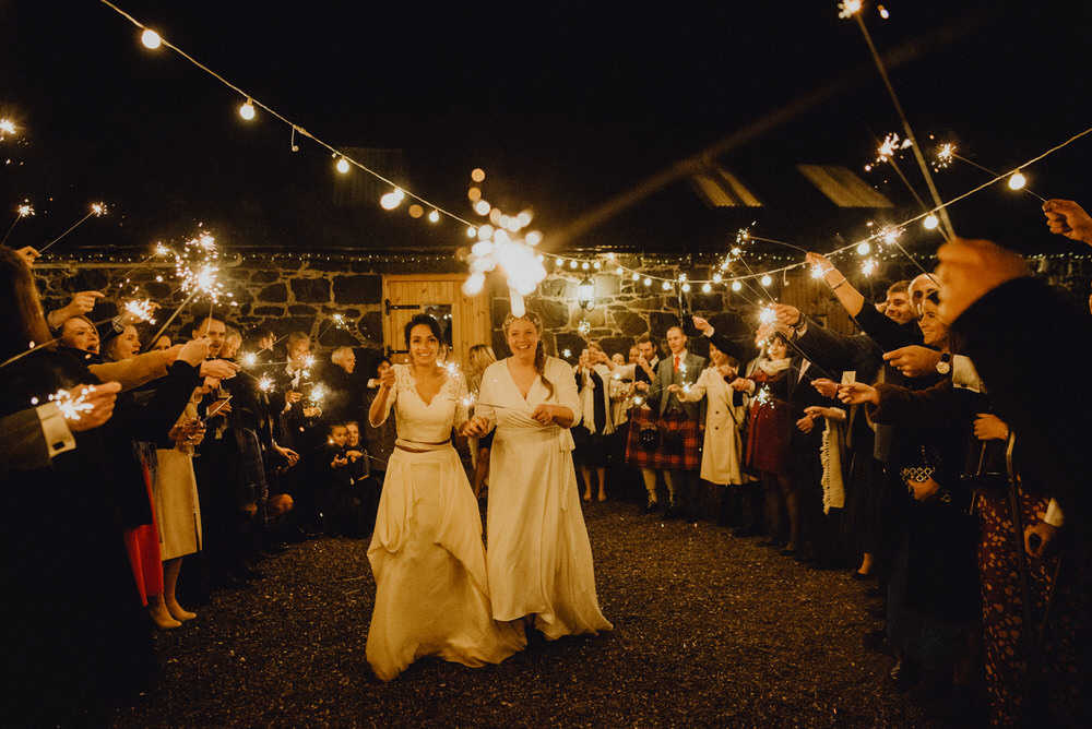 Sparklers Sparkler Exit Send Off Comrie Croft Wedding Neil Thomas Douglas