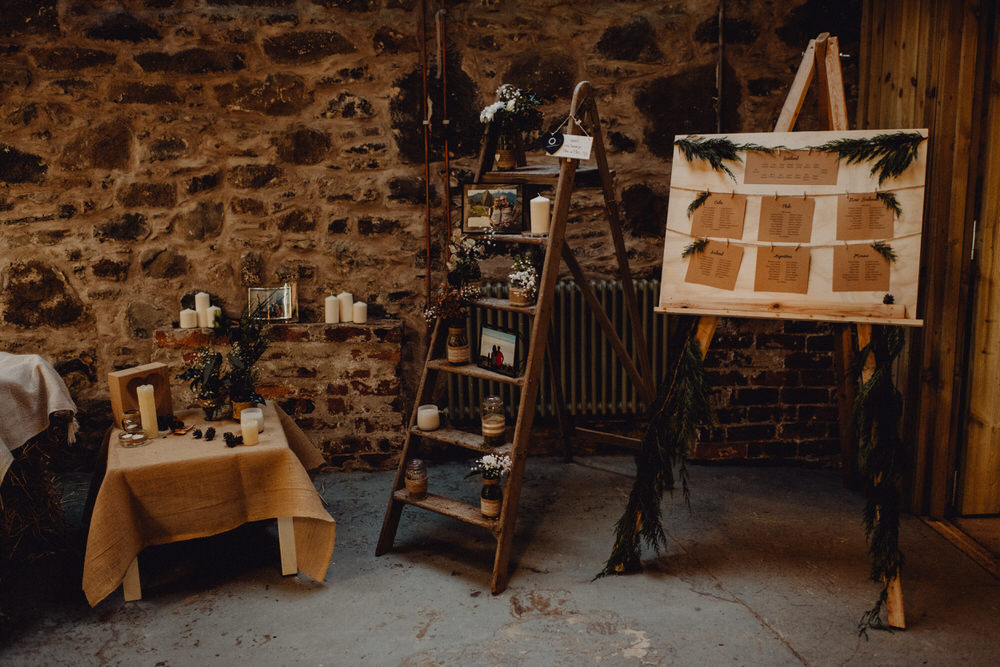 Wooden Ladder Decor Comrie Croft Wedding Neil Thomas Douglas
