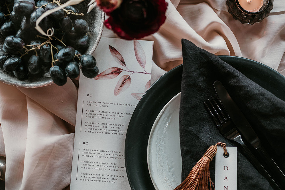 Menu Stationery Cool Wedding Ideas Claire McClean Photography
