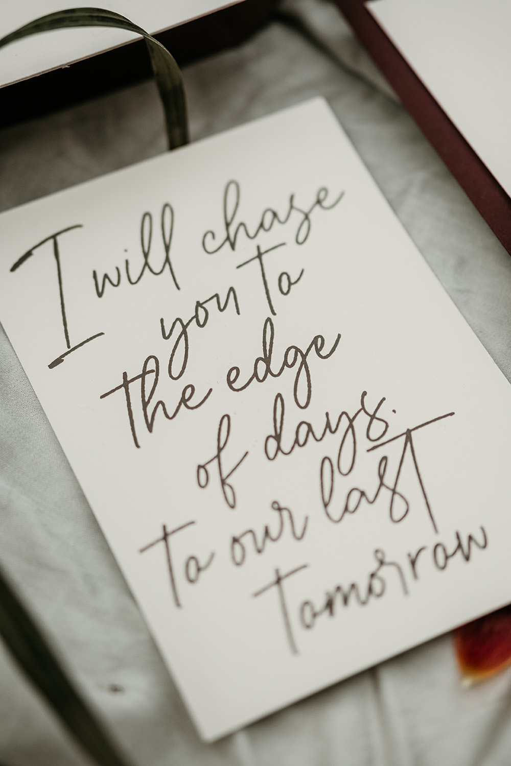 Calligraphy Letter Love Wording Calligraphy Note Cool Wedding Ideas Claire McClean Photography