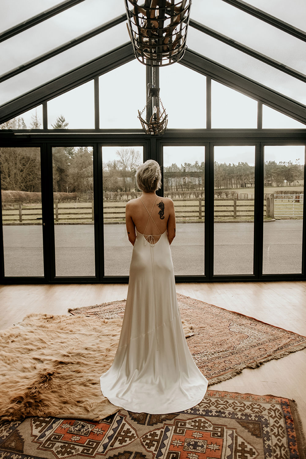 Dress Gown Bride Bridal Silk Slip Straps Cool Wedding Ideas Claire McClean Photography
