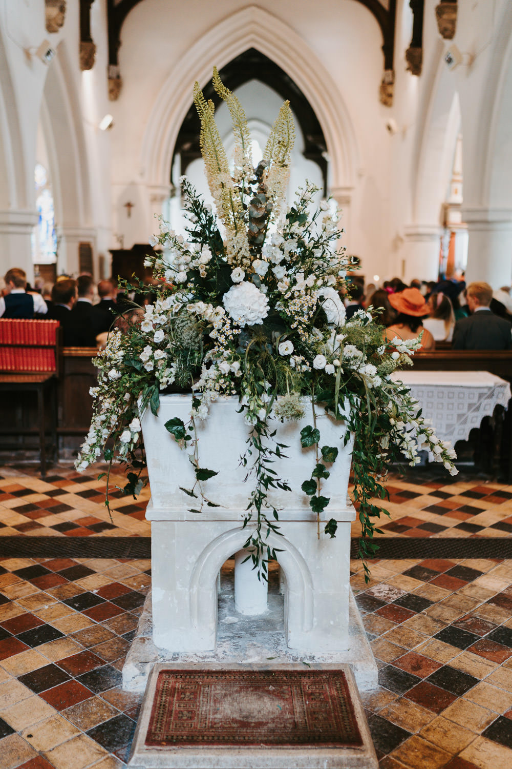 Church Flower Arrangement Country Festival Wedding Jonny Gouldstone Photography
