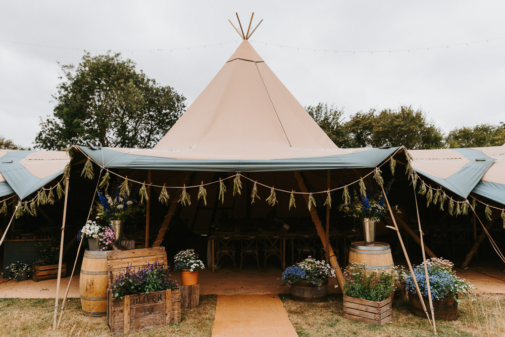 Tipi Back Garden Reception Country Festival Wedding Jonny Gouldstone Photography