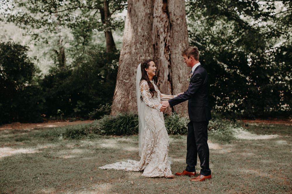First Look Earth Tone Wedding Aline Marin Photography