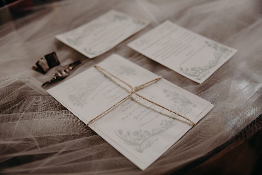 Stationery Invite Invitations Twine Earth Tone Wedding Aline Marin Photography