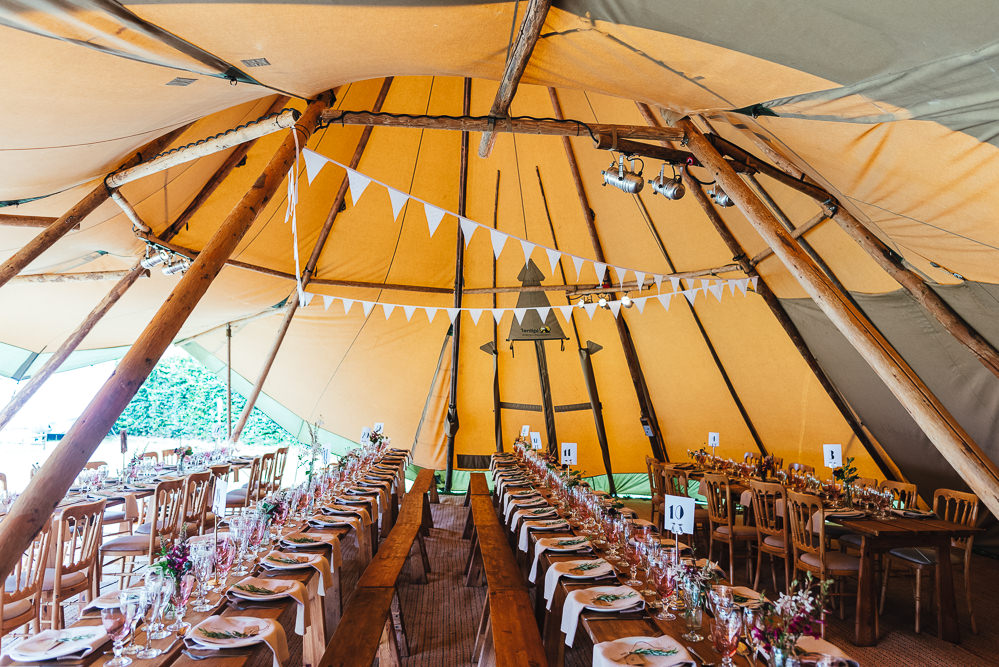 Tipi Bunting Decor Reception Festival Party Wedding Kirsty Mackenzie Photography