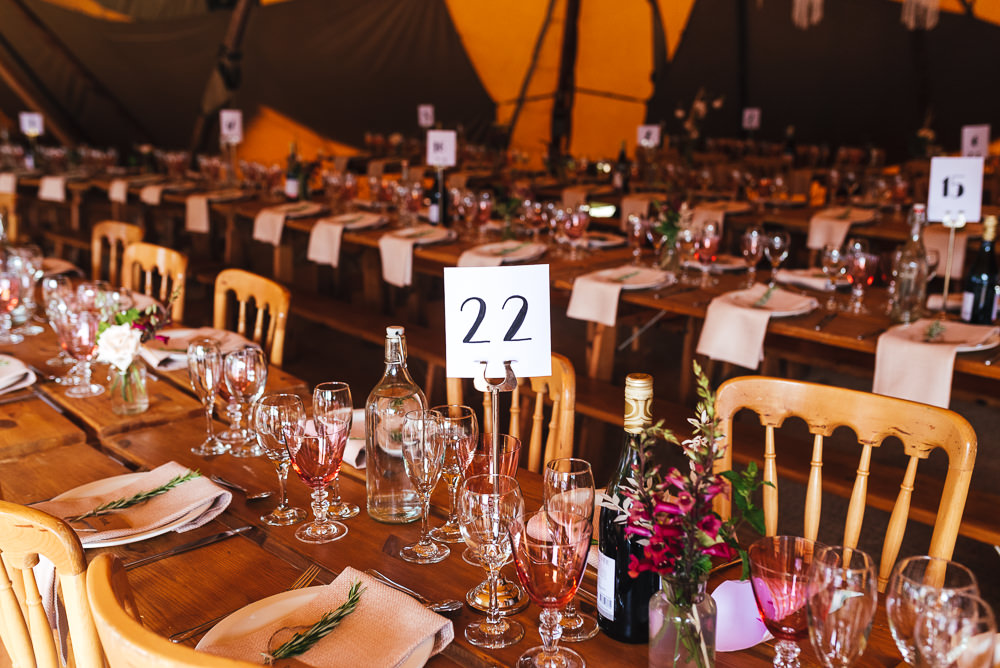 Tipi Decor Centrepiece Long Tables Flowers Festival Party Wedding Kirsty Mackenzie Photography