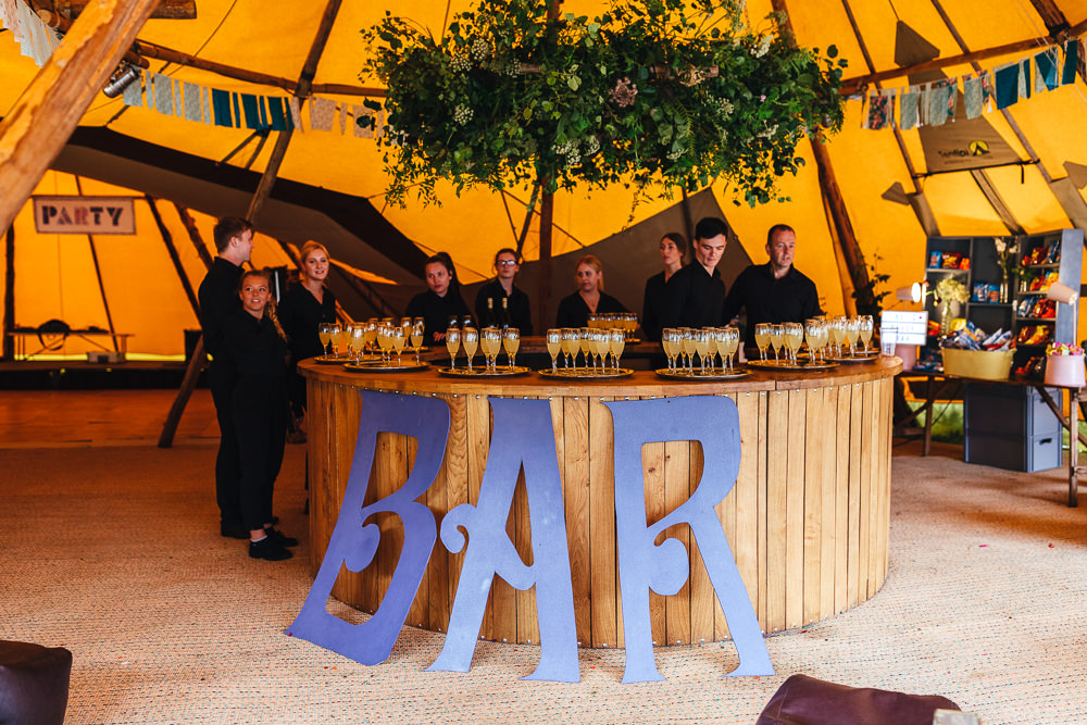 Wooden Bar Tipi Festival Party Wedding Kirsty Mackenzie Photography