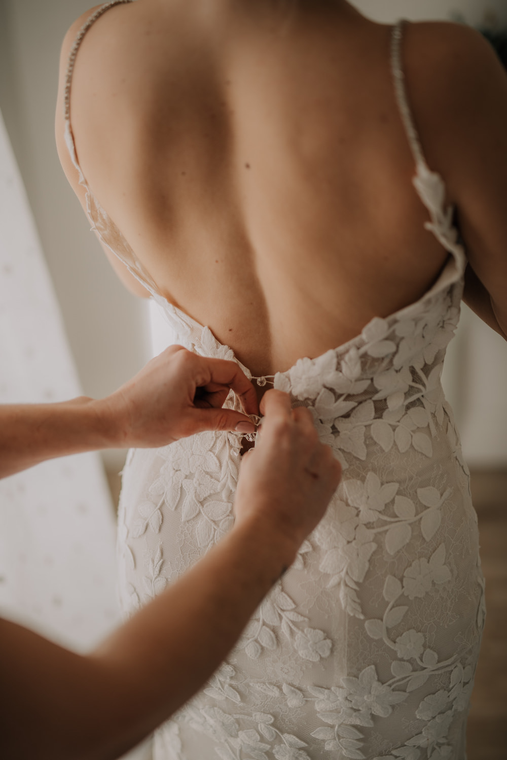 Dress Gown Bride Bridal Lace Fit Flare Train France Elopement Ideas Pierra G Photography