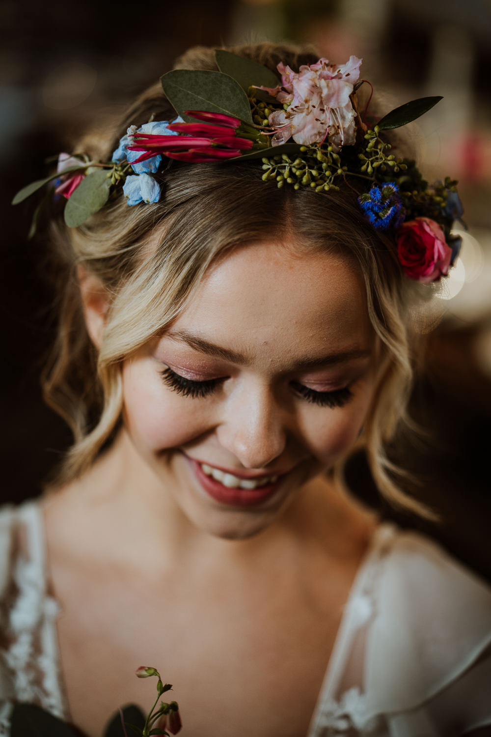 Bride Bridal Make Up Flower Crown Great Comp Garden Wedding Nicola Dawson Photography