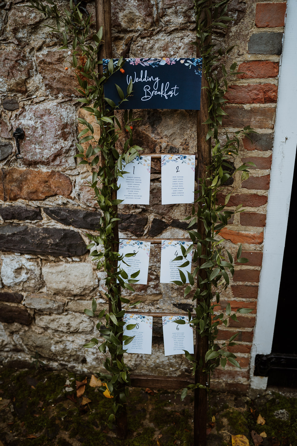 Wooden Ladder Table Plan Seating Chart Great Comp Garden Wedding Nicola Dawson Photography