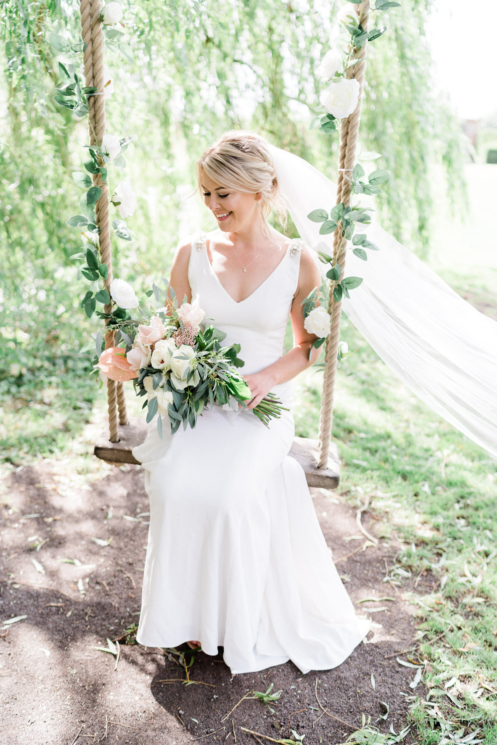 Dress Gown Bride Bridal Sleek Slinky Straps Open Back Great Lodge Wedding Gemma Giorgio Photography