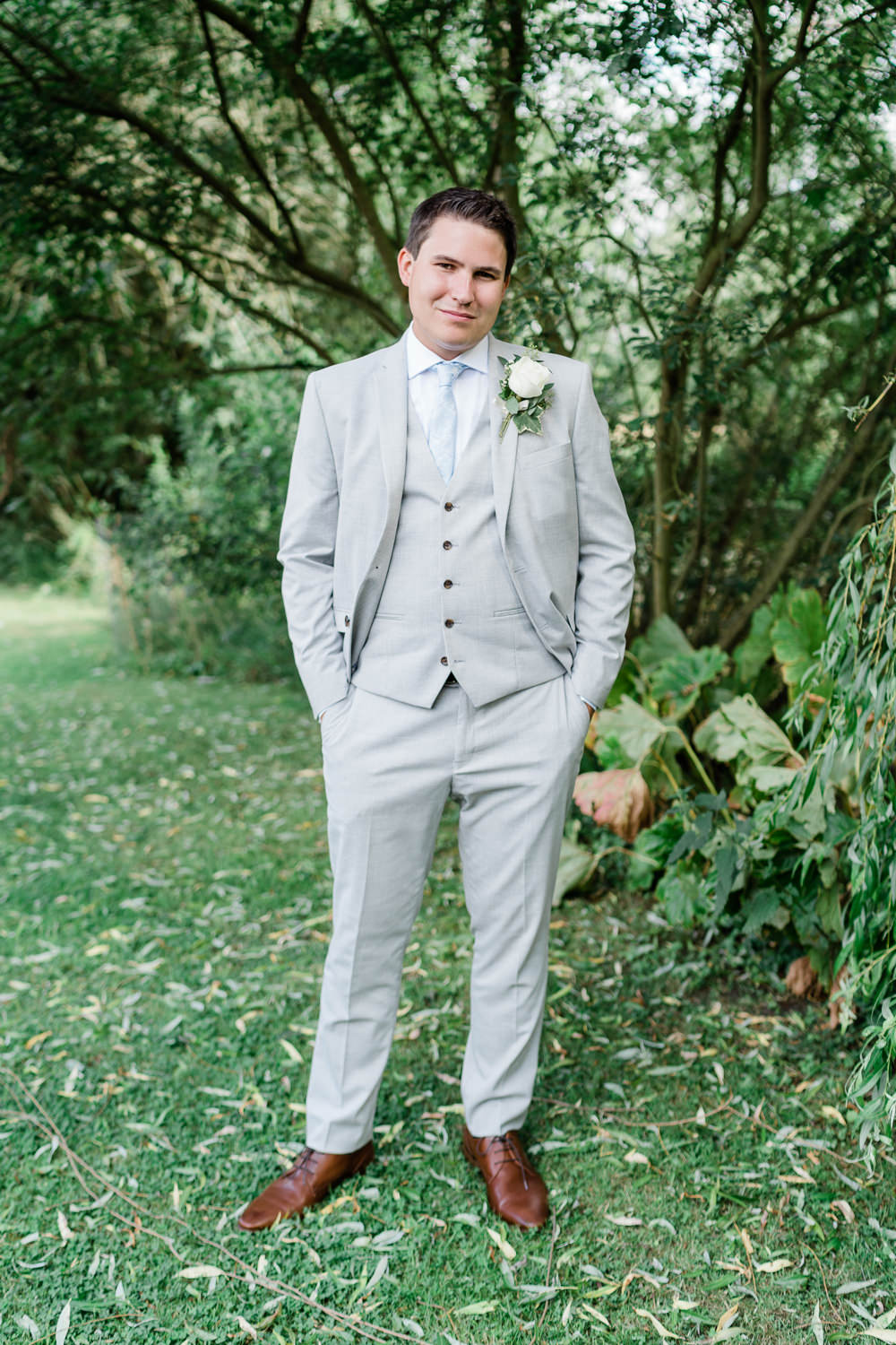 Groom Suit Pale Grey Blue Tie Great Lodge Wedding Gemma Giorgio Photography