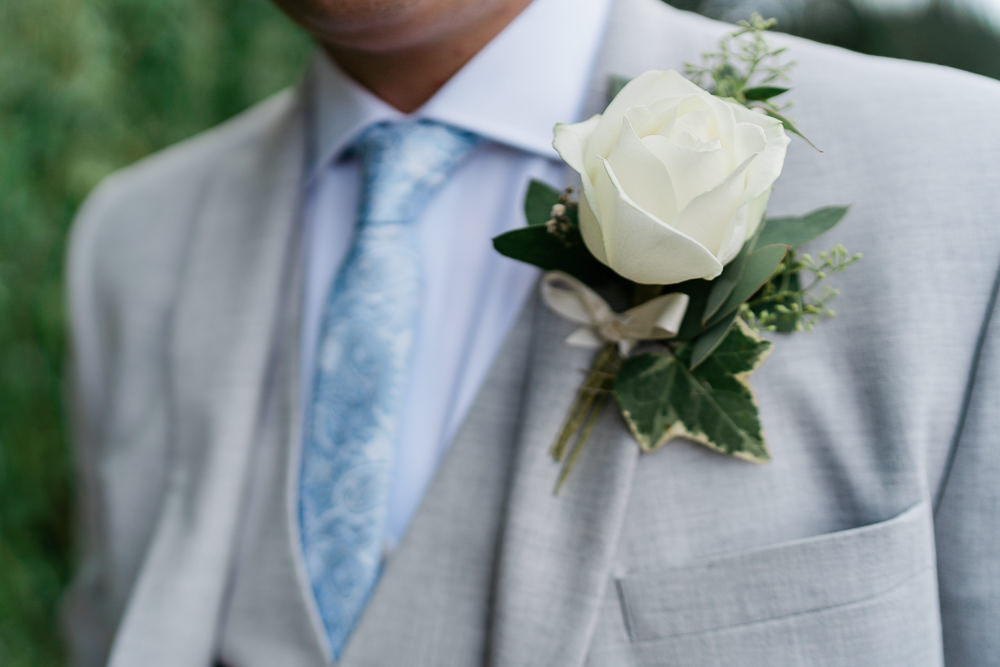 Ivory Rose Buttonhole Groom Great Lodge Wedding Gemma Giorgio Photography