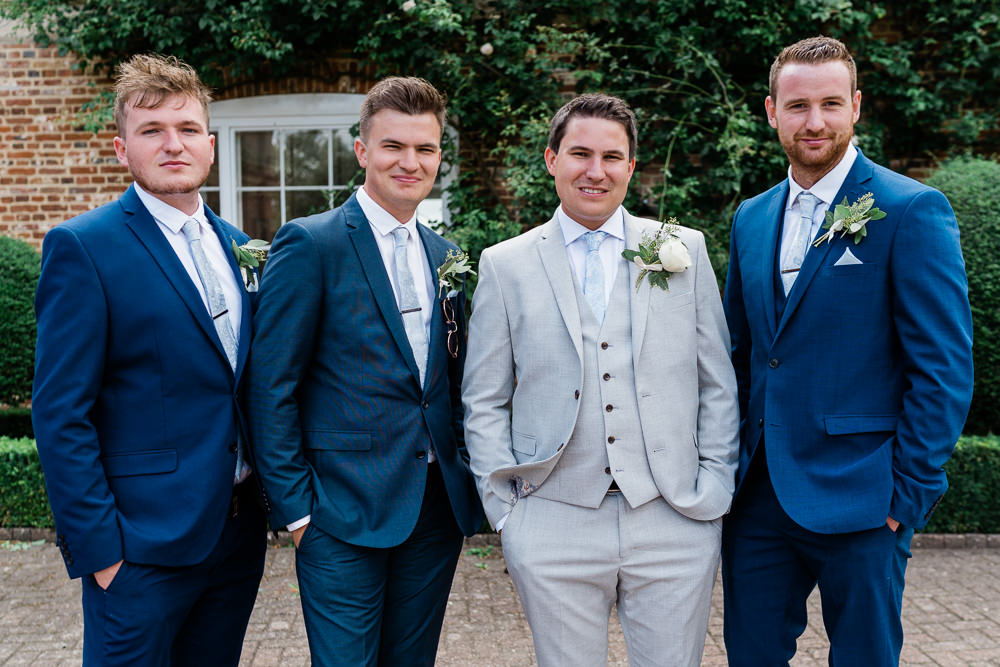 Groom Suit Pale Grey Blue Tie Groomsmen Navy Great Lodge Wedding Gemma Giorgio Photography