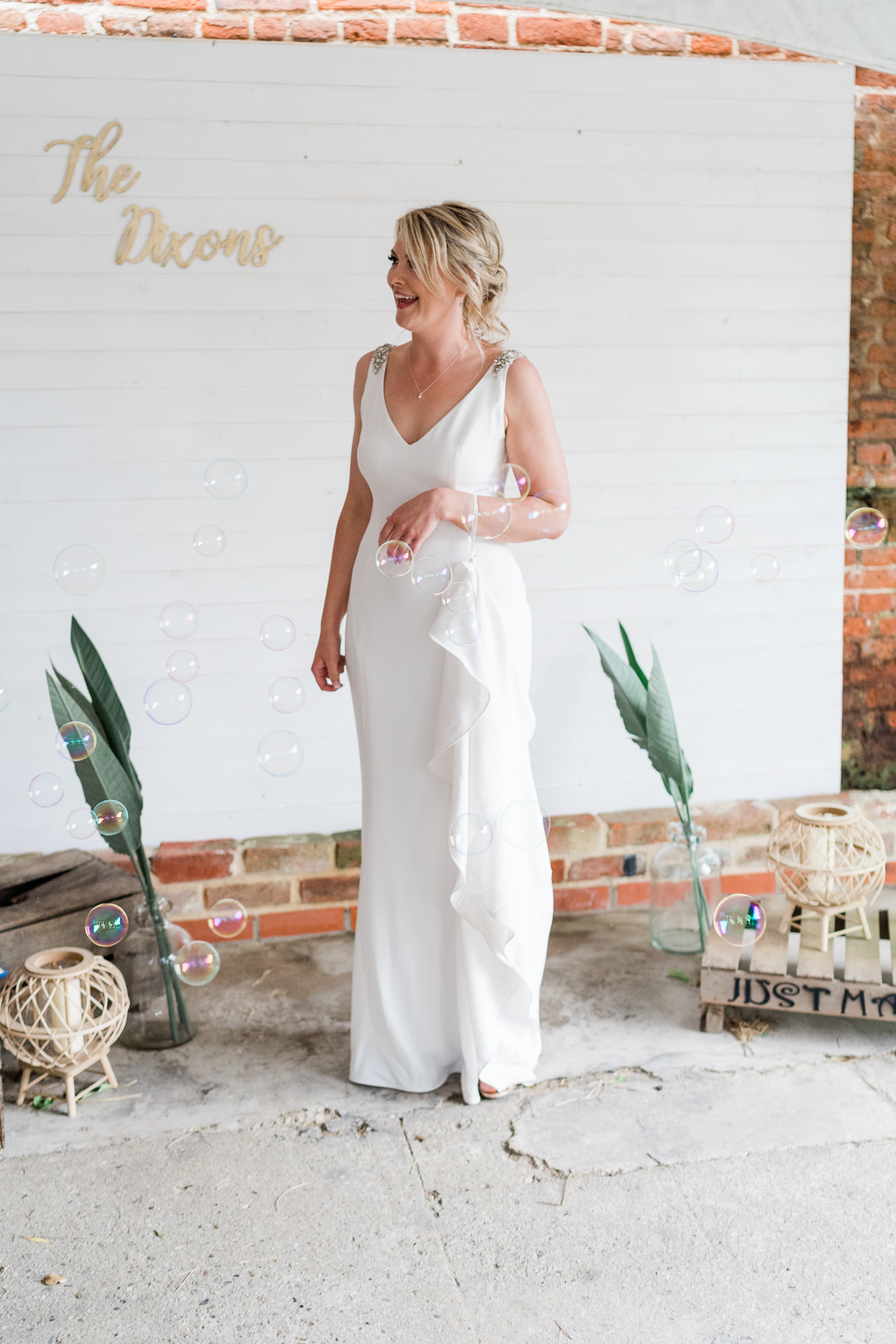 Dress Gown Bride Bridal Sleek Slinky Straps Open Back Great Lodge Wedding Gemma Giorgio Photography