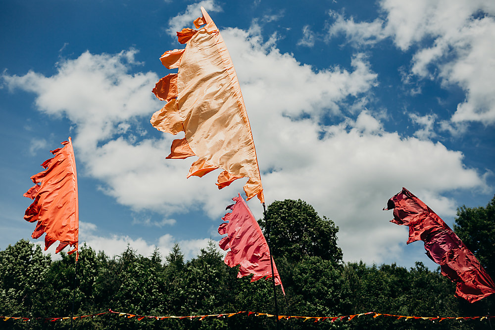 Festival Flags Hadsham Farm Wedding Victoria Somerset How Photography