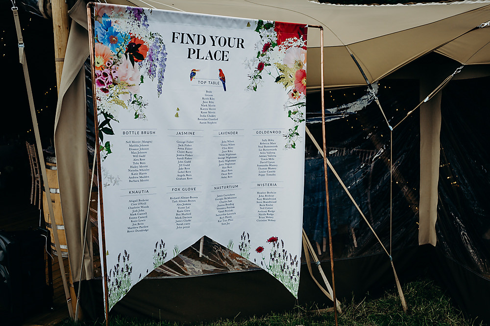 Table Plan Seating Chart Banner Floral Hadsham Farm Wedding Victoria Somerset How Photography