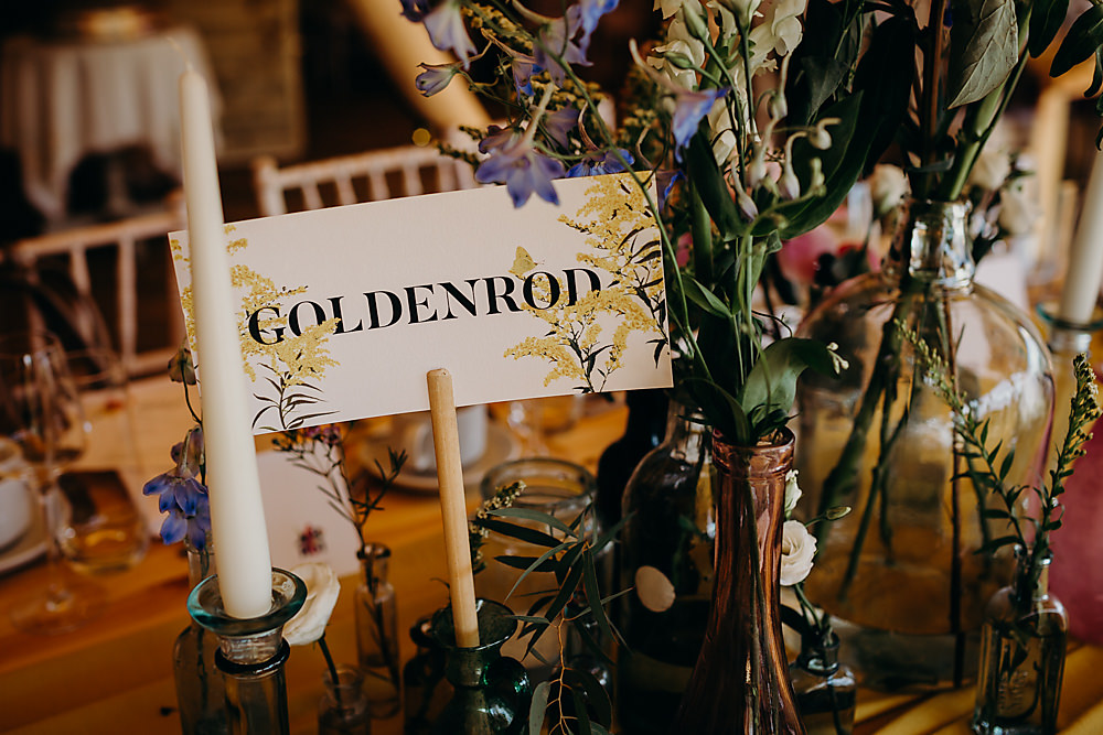 Table Names Hadsham Farm Wedding Victoria Somerset How Photography
