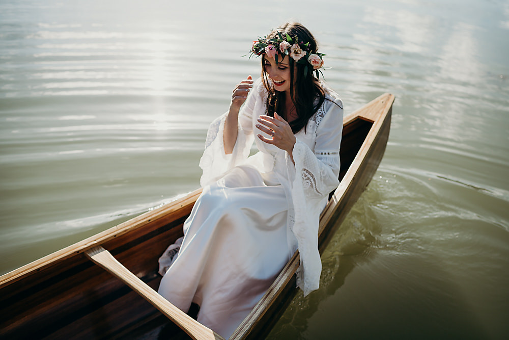 Dress Gown Bride Bridal Spell and the Gypsy 70s Boho Sleeves Hadsham Farm Wedding Victoria Somerset How Photography