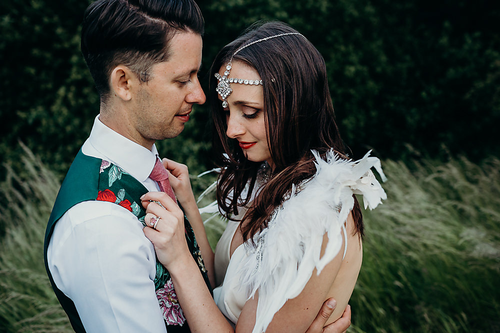 Bride Bridal Headpiece Hadsham Farm Wedding Victoria Somerset How Photography