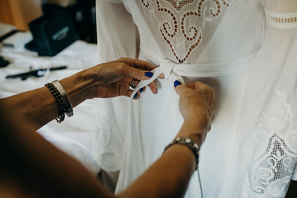 Dress Gown Bride Bridal Spell and the Gypsy 70s Boho Sleeves Hadsham Farm Wedding Victoria Somerset How Photography