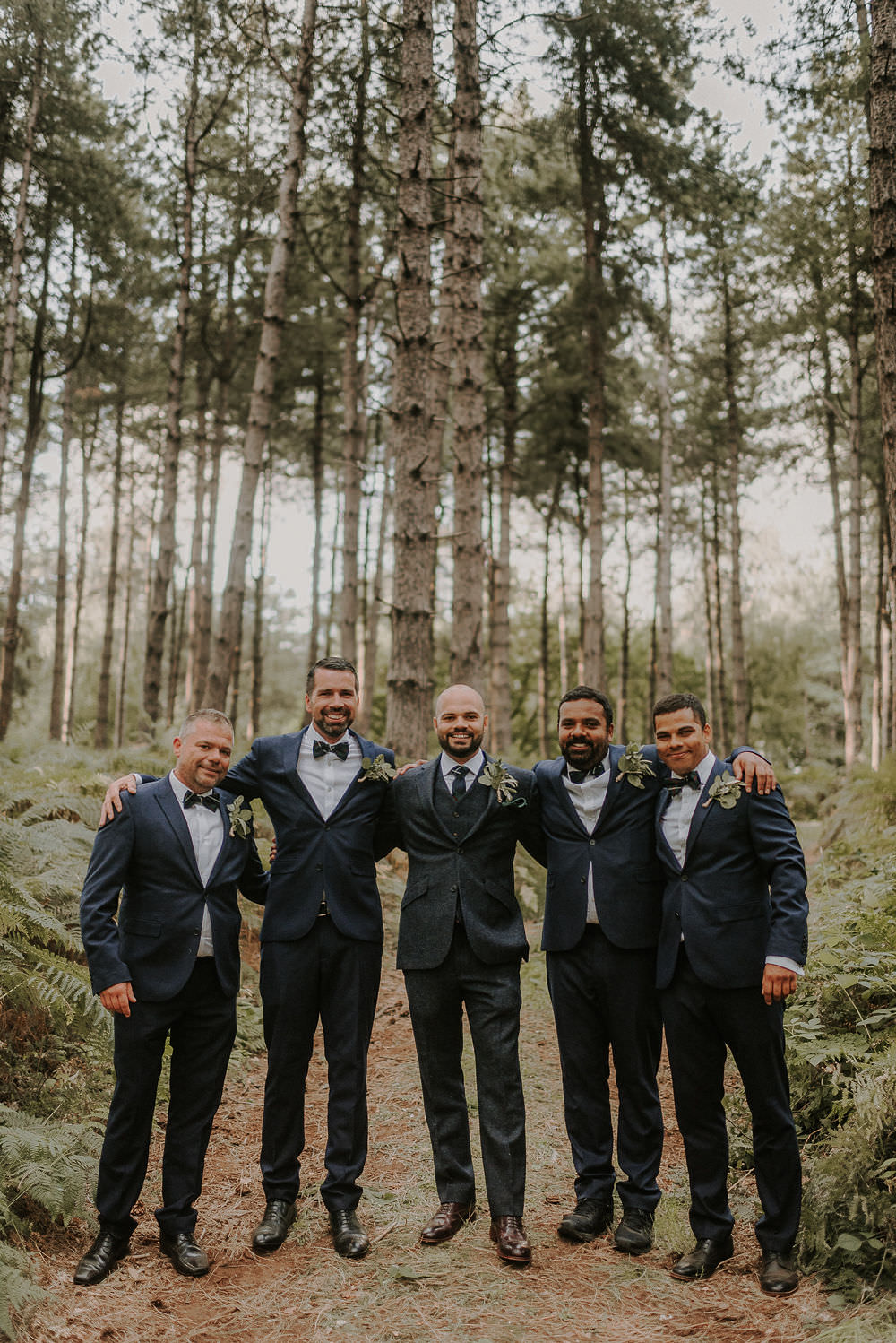 Groom Suit Navy Wool Check Tie Groomsmen Happy Valley Wedding Alice Cunliffe Photography