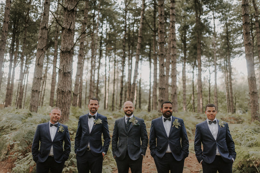 Groom Suit Navy Wool Check Tie Groomsmen Happy Valley Wedding Alice Cunliffe Photography